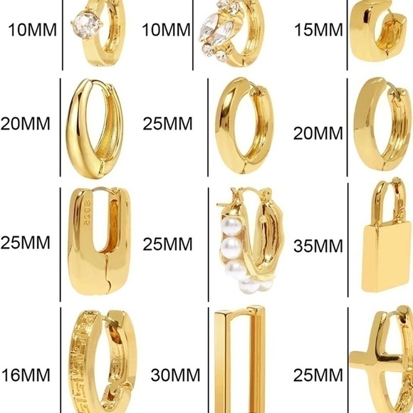 SALE💚 any 3 for $18 💚 Gold Huggie Hoop Earrings Small Dangle Rhinestone NWT - Picture 2 of 7